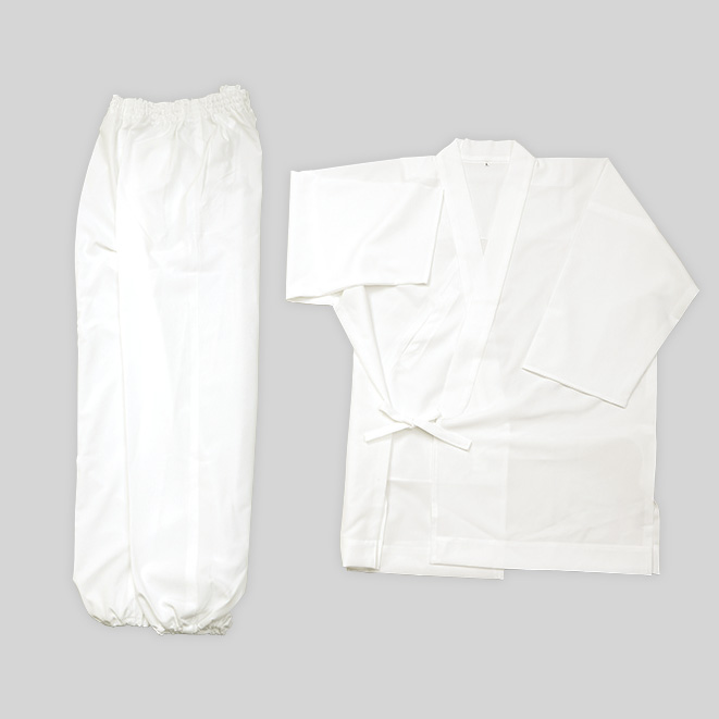 C3039テトロン平織地白作務衣