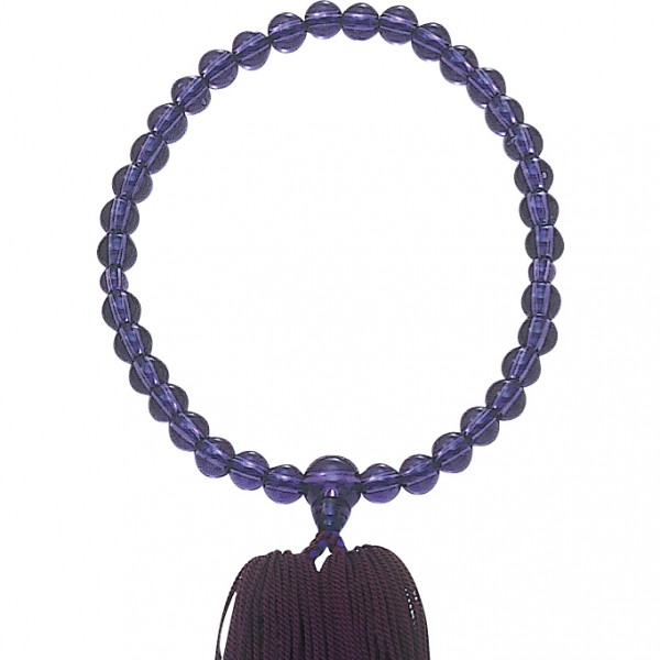 女性用念珠　ガラス製 紫水晶