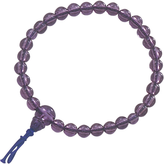 腕輪念珠　ガラス製 紫水晶
